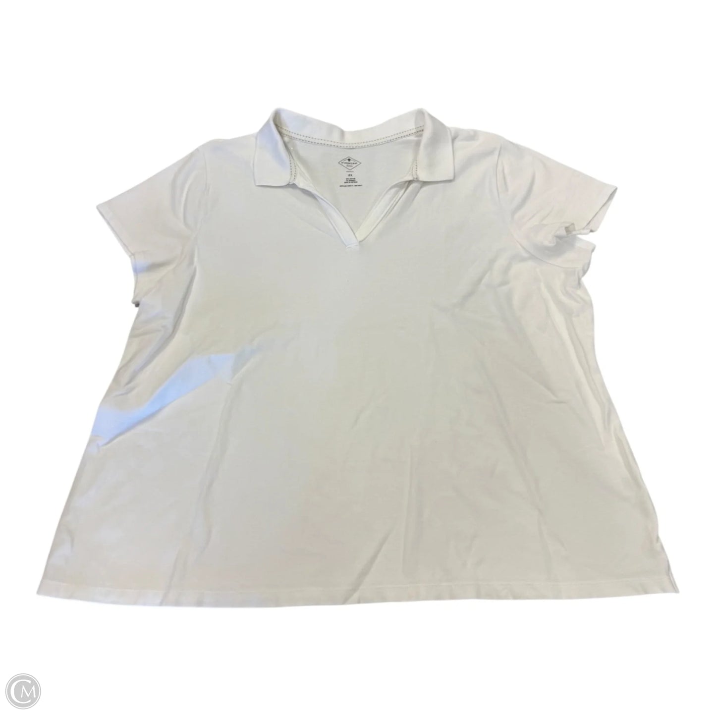 Top Short Sleeve By St Johns Bay In White, Size: 2x
