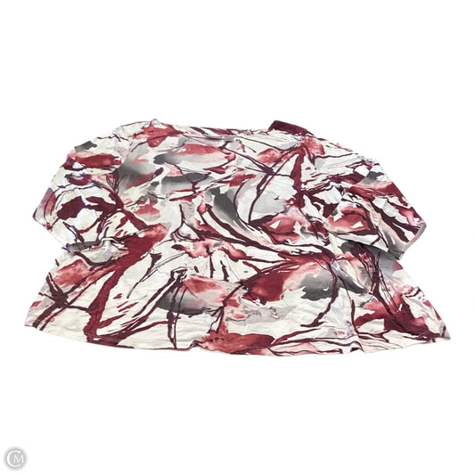 Top 3/4 Sleeve By Chicos In Red & White, Size: Xl
