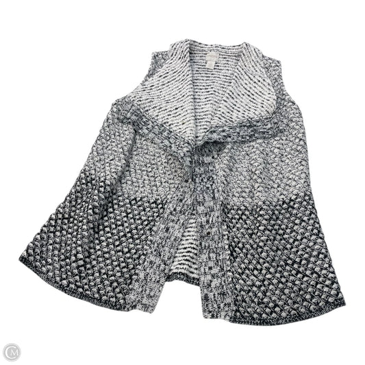 Vest Sweater By Chicos In Black & White, Size: S