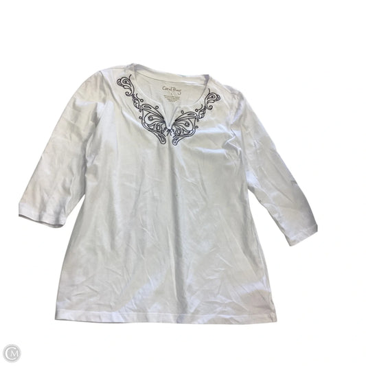 Top Long Sleeve By Coral Bay In White, Size: L