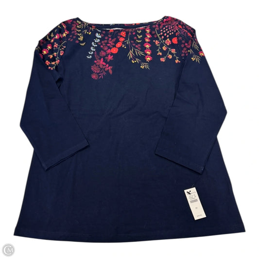 Top Long Sleeve By Talbots In Floral Print, Size: M