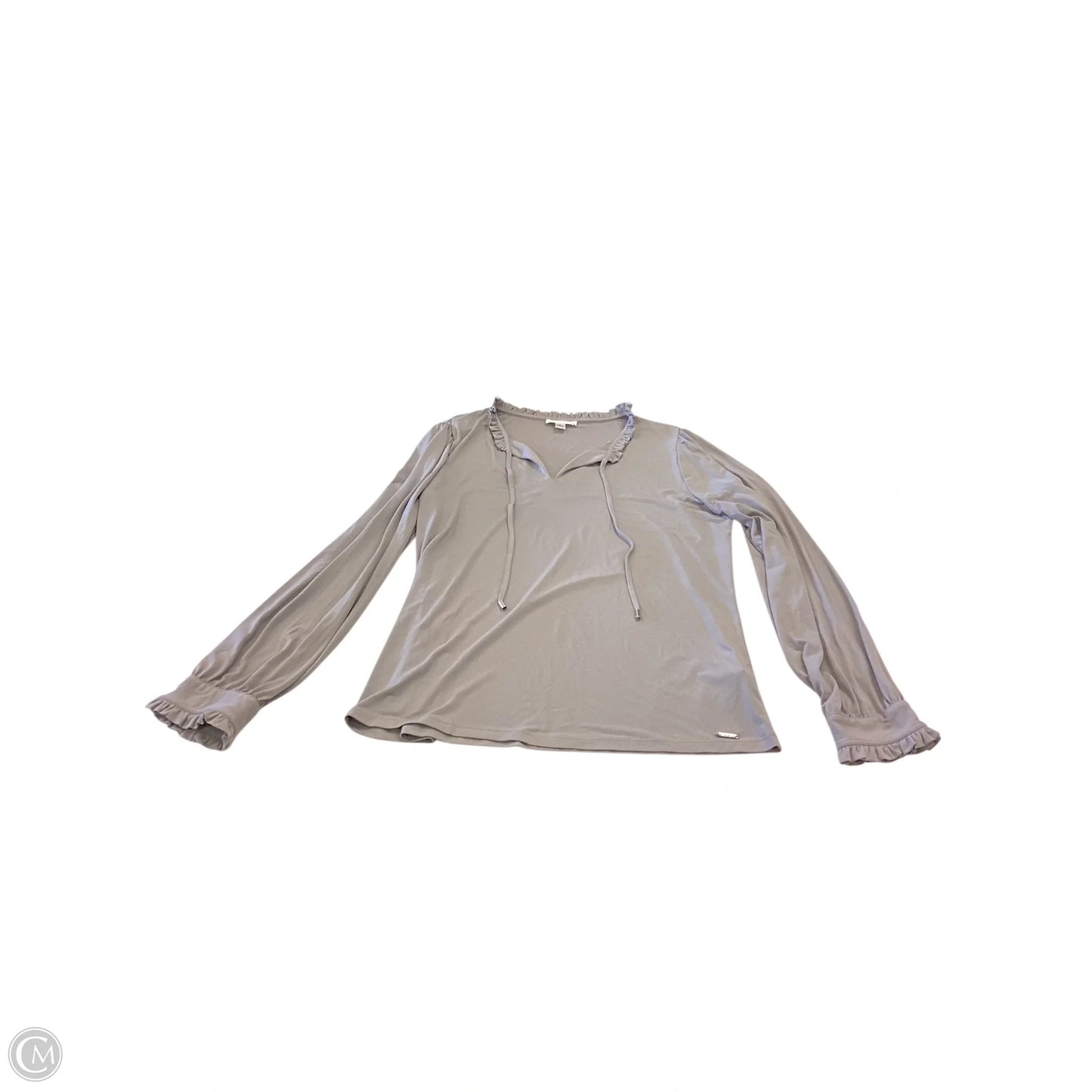 Top Long Sleeve By Calvin Klein In Grey, Size: L