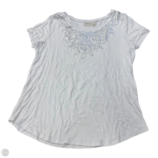 Top Short Sleeve By Chicos In White, Size: M