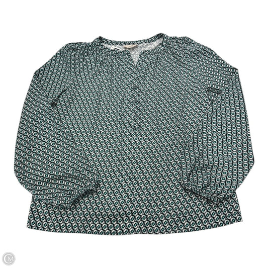 Top Long Sleeve By Loft In Blue & Green, Size: Xs