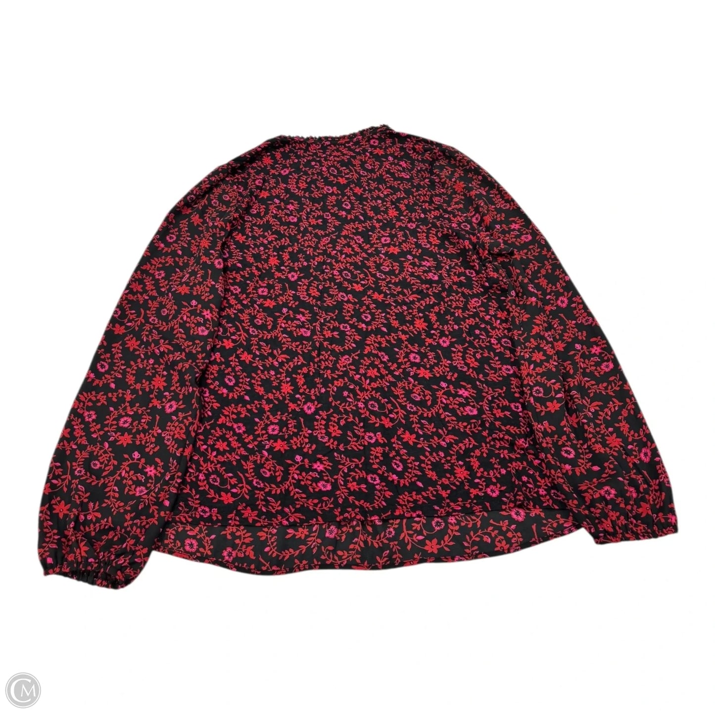 Top Long Sleeve By Loft In Black & Red, Size: S