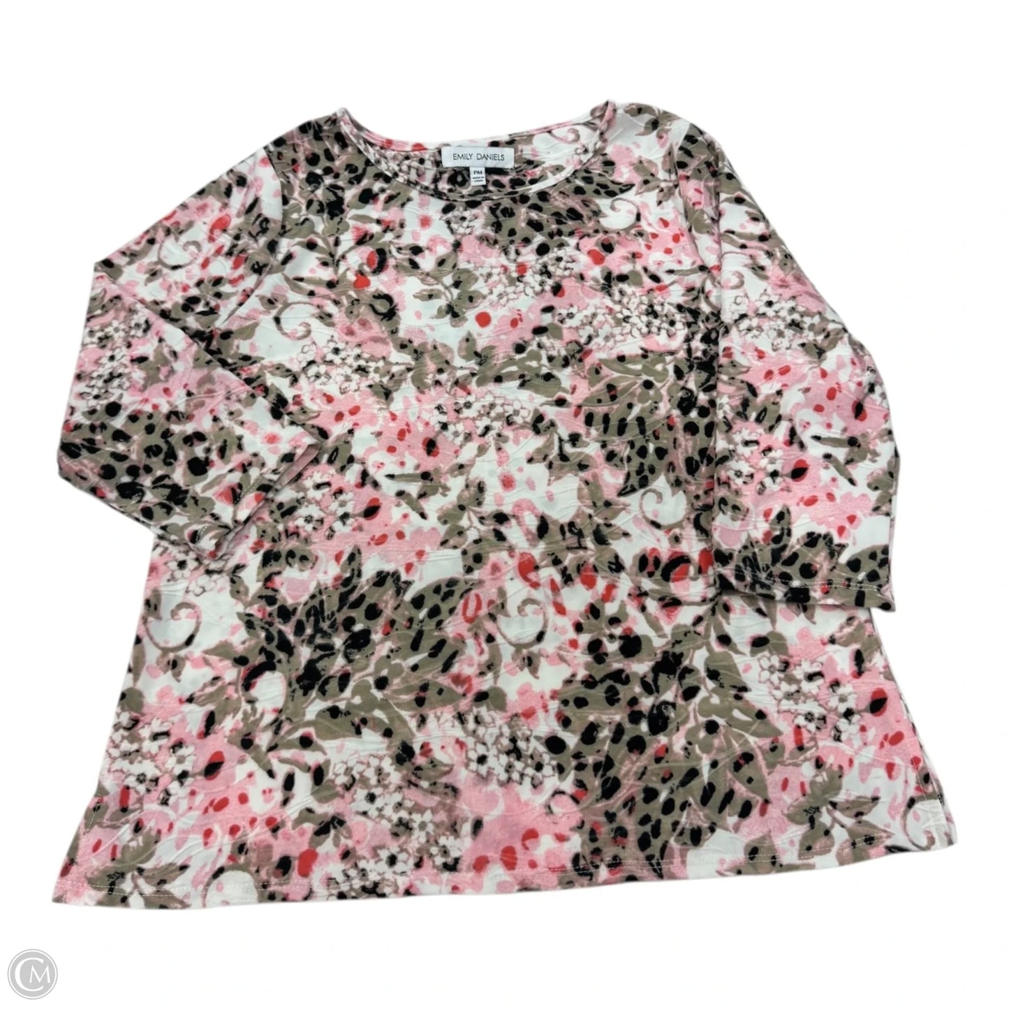 Top Long Sleeve By Emily Daniels In Pink & Tan, Size: Mp