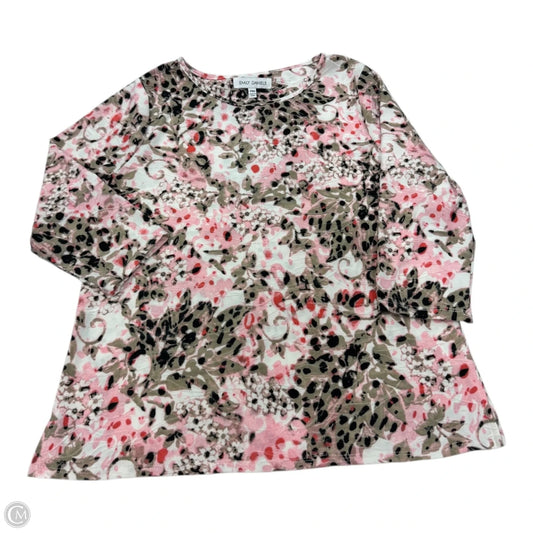 Top Long Sleeve By Emily Daniels In Pink & Tan, Size: Mp