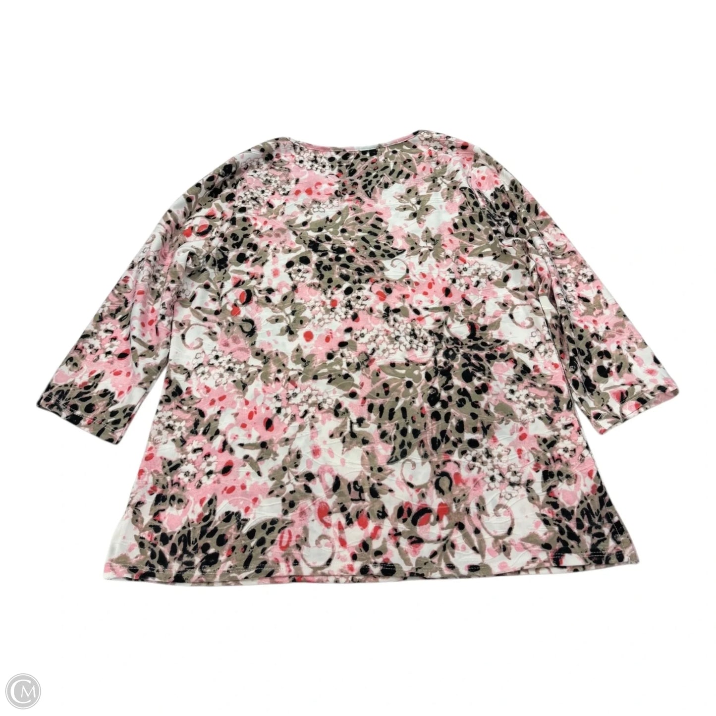 Top Long Sleeve By Emily Daniels In Pink & Tan, Size: Mp