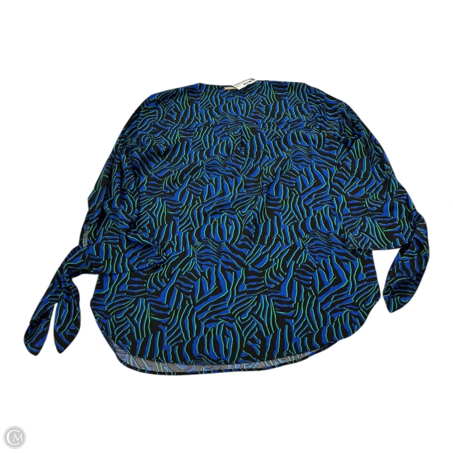 Top Long Sleeve By Michael By Michael Kors In Black & Blue, Size: Sp