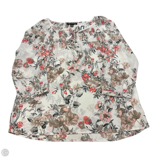 Top Long Sleeve By Sara Michelle In Floral Print, Size: Mp