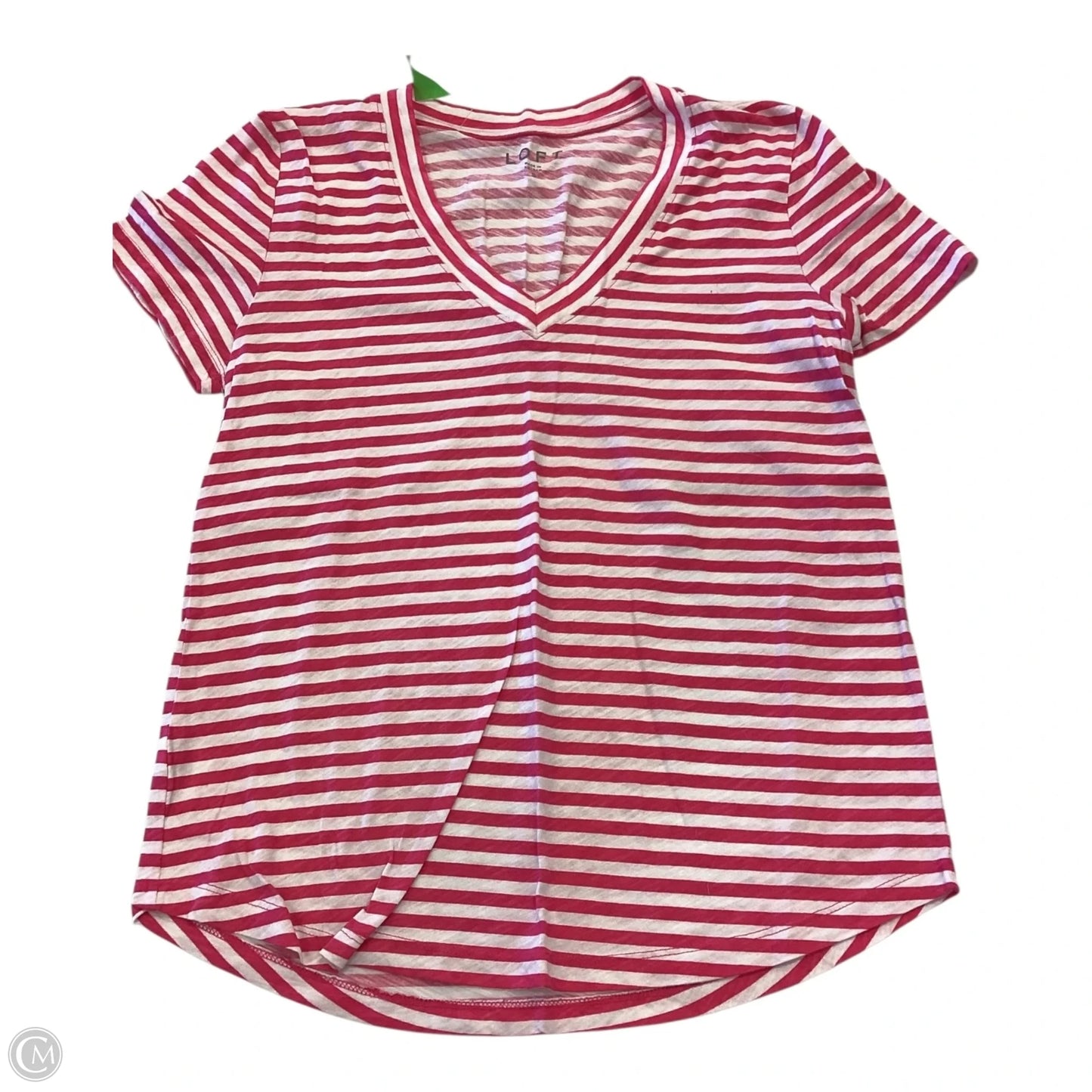 Top Short Sleeve By Loft In Striped Pattern, Size: S
