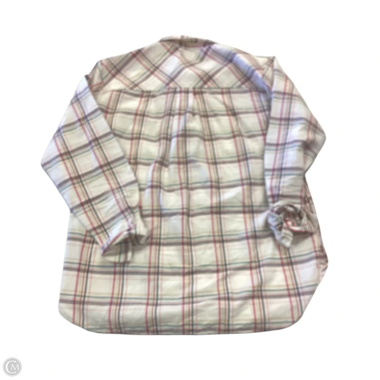 Top Long Sleeve By Loft In Plaid Pattern, Size: S