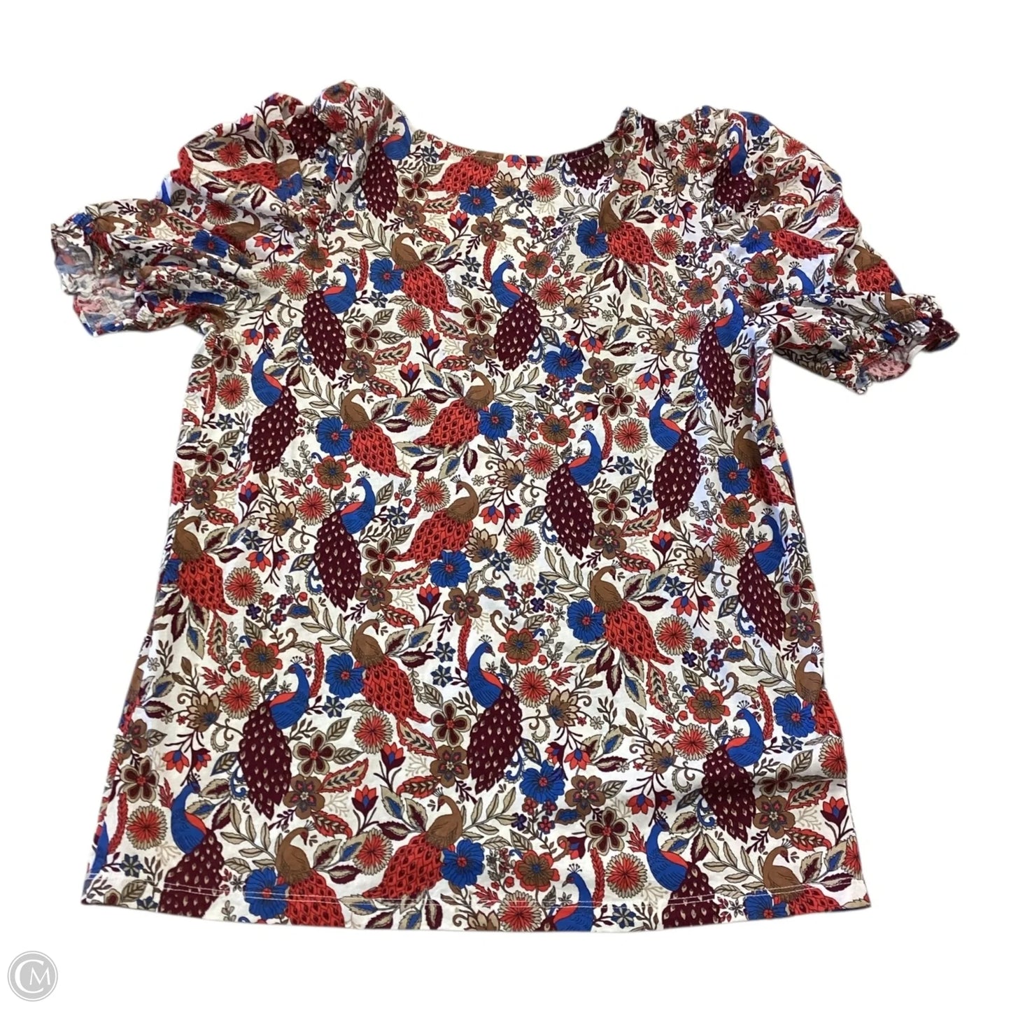 Top Short Sleeve By Loft In Multi-colored, Size: S