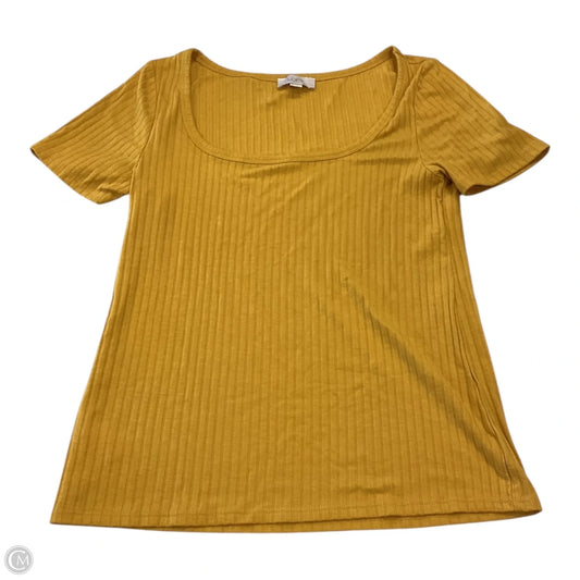 Top Short Sleeve Basic By Loft In Yellow, Size: M