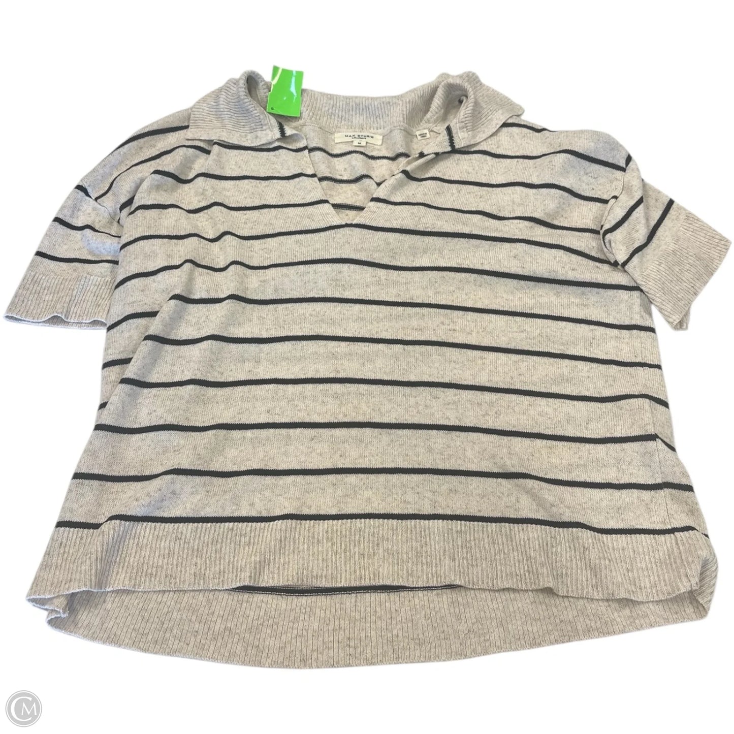 Top Short Sleeve By Max Studio In Striped Pattern, Size: M