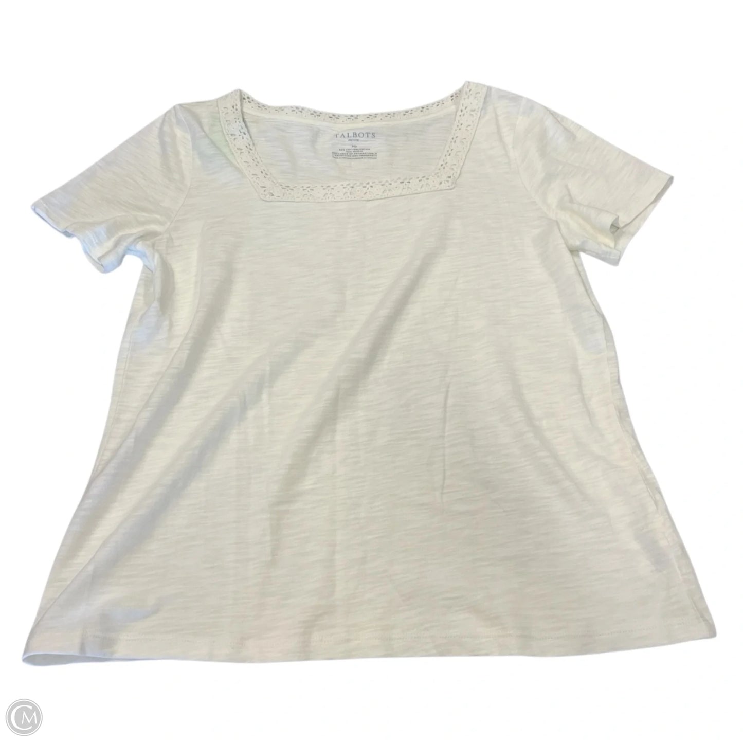 Top Short Sleeve By Talbots In Cream, Size: Mp