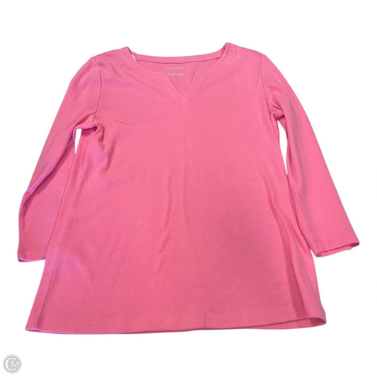 Top 3/4 Sleeve Basic By Talbots In Pink, Size: M