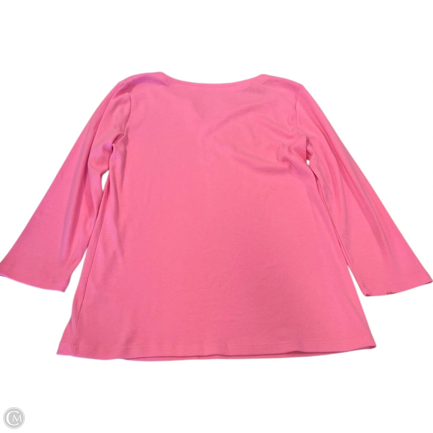 Top 3/4 Sleeve Basic By Talbots In Pink, Size: M