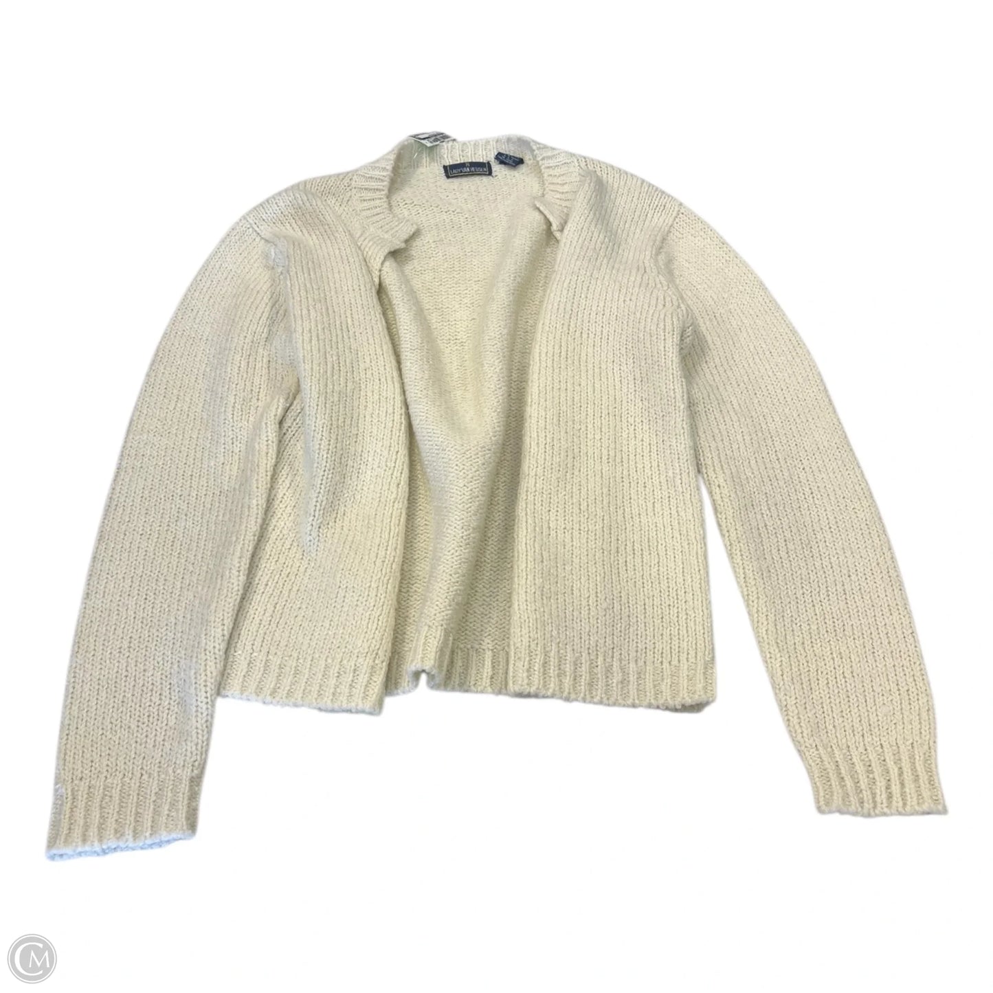 Sweater Cardigan By Clothes Mentor In Cream, Size: M