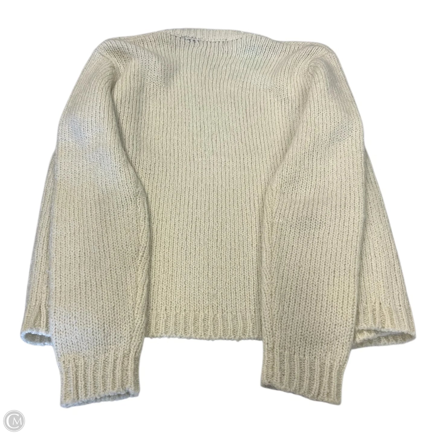 Sweater Cardigan By Clothes Mentor In Cream, Size: M