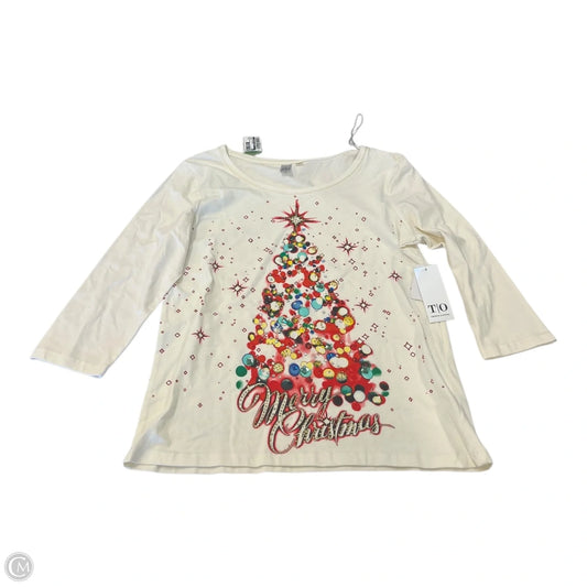 Top 3/4 Sleeve By Clothes Mentor In Cream, Size: S