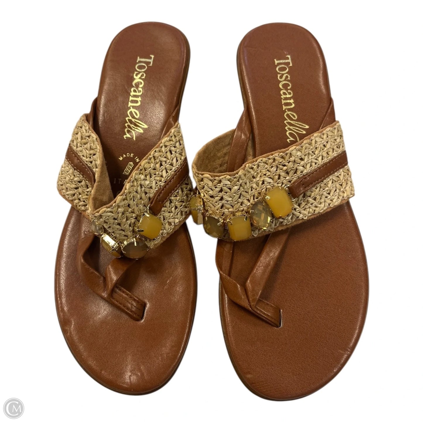 Sandals Heels Wedge By Toscanella In Brown, Size: 6.5