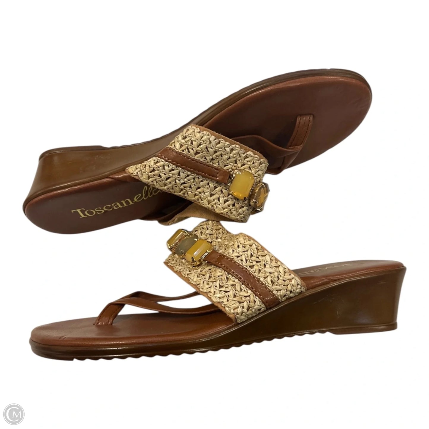 Sandals Heels Wedge By Toscanella In Brown, Size: 6.5