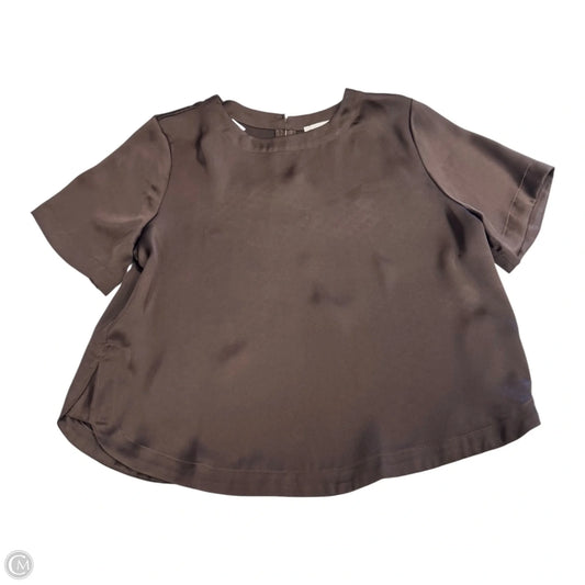 Blouse Short Sleeve By Loft In Brown, Size: M