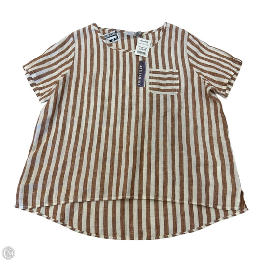 Top Short Sleeve By Artisan Ny In Striped Pattern, Size: L