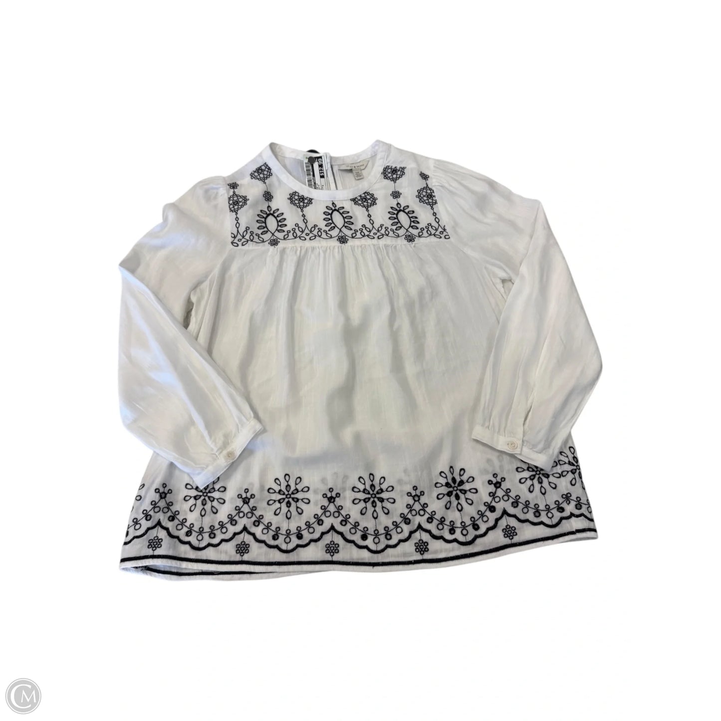 Top Long Sleeve By Lucky Brand In White, Size: S