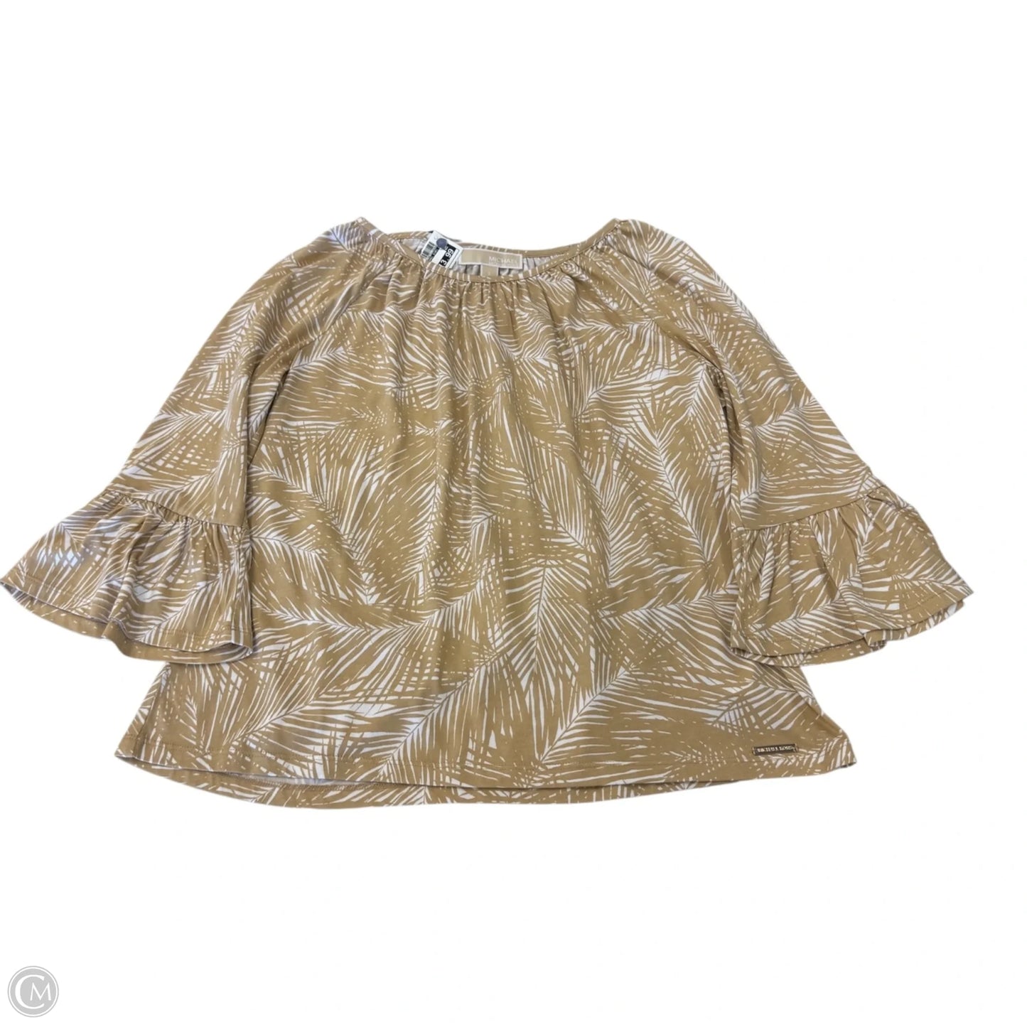 Top 3/4 Sleeve By Michael By Michael Kors In Tan, Size: S