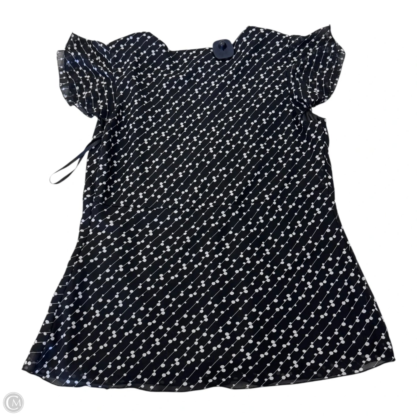 Blouse Short Sleeve By Clothes Mentor In Black & White, Size: 14