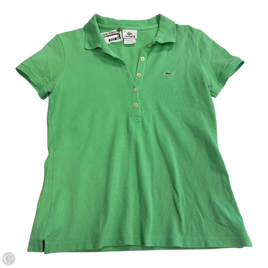 Top Short Sleeve By Lacoste In Green, Size: M