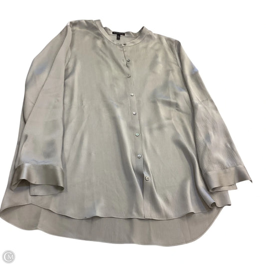 Top Long Sleeve By Eileen Fisher In Silver, Size: Xl