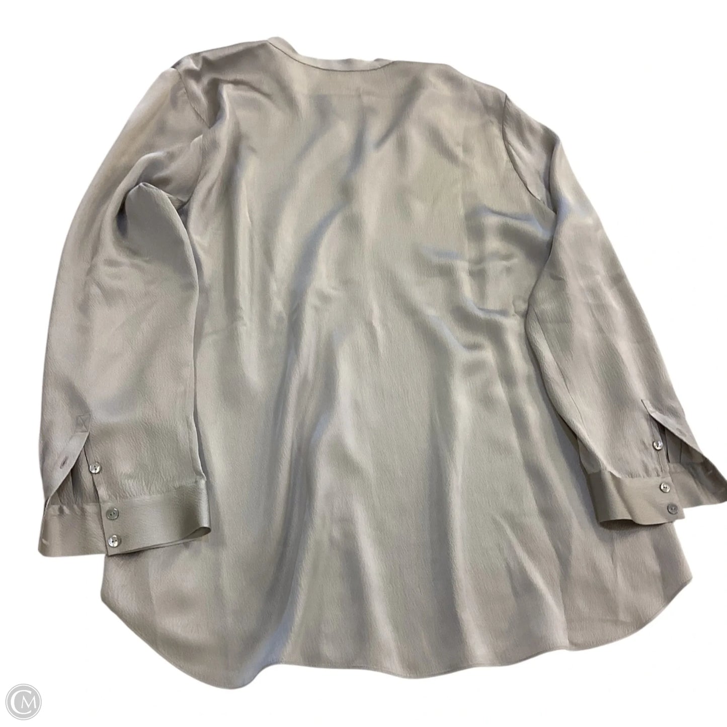 Top Long Sleeve By Eileen Fisher In Silver, Size: Xl