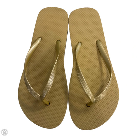 Sandals Flip Flops By Clothes Mentor In Gold, Size: 6
