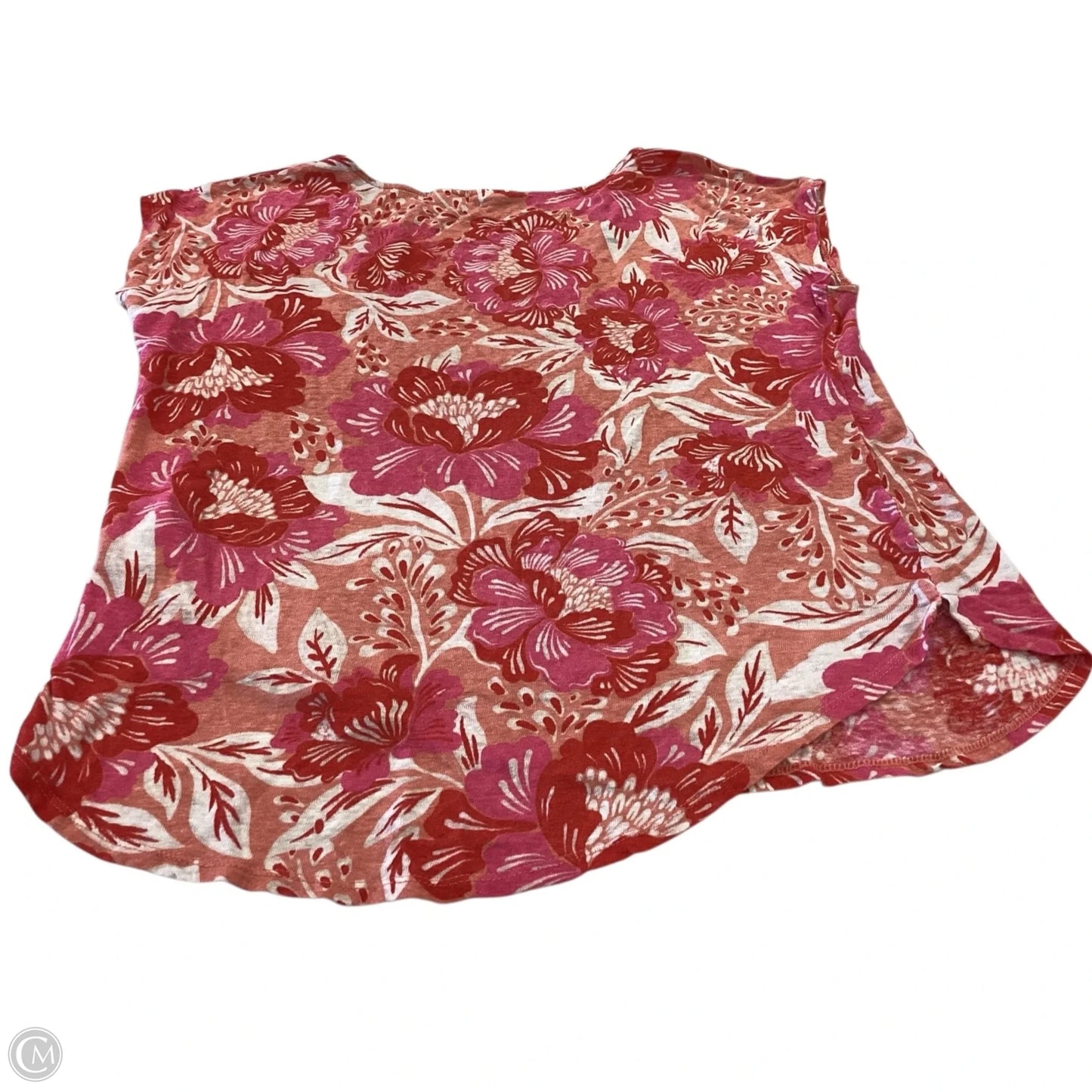 Top Short Sleeve By Sigrid Olsen In Orange & Pink, Size: M