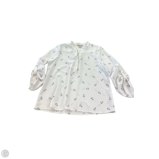 Top Long Sleeve By Clothes Mentor In Nautical Print, Size: Mp