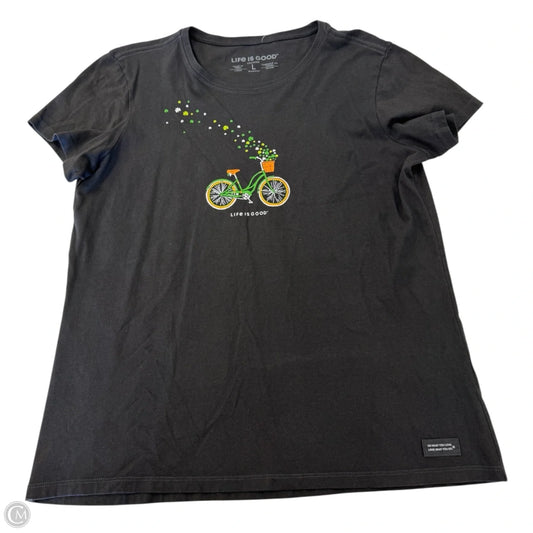 Top Short Sleeve Basic By Life Is Good In Grey, Size: L