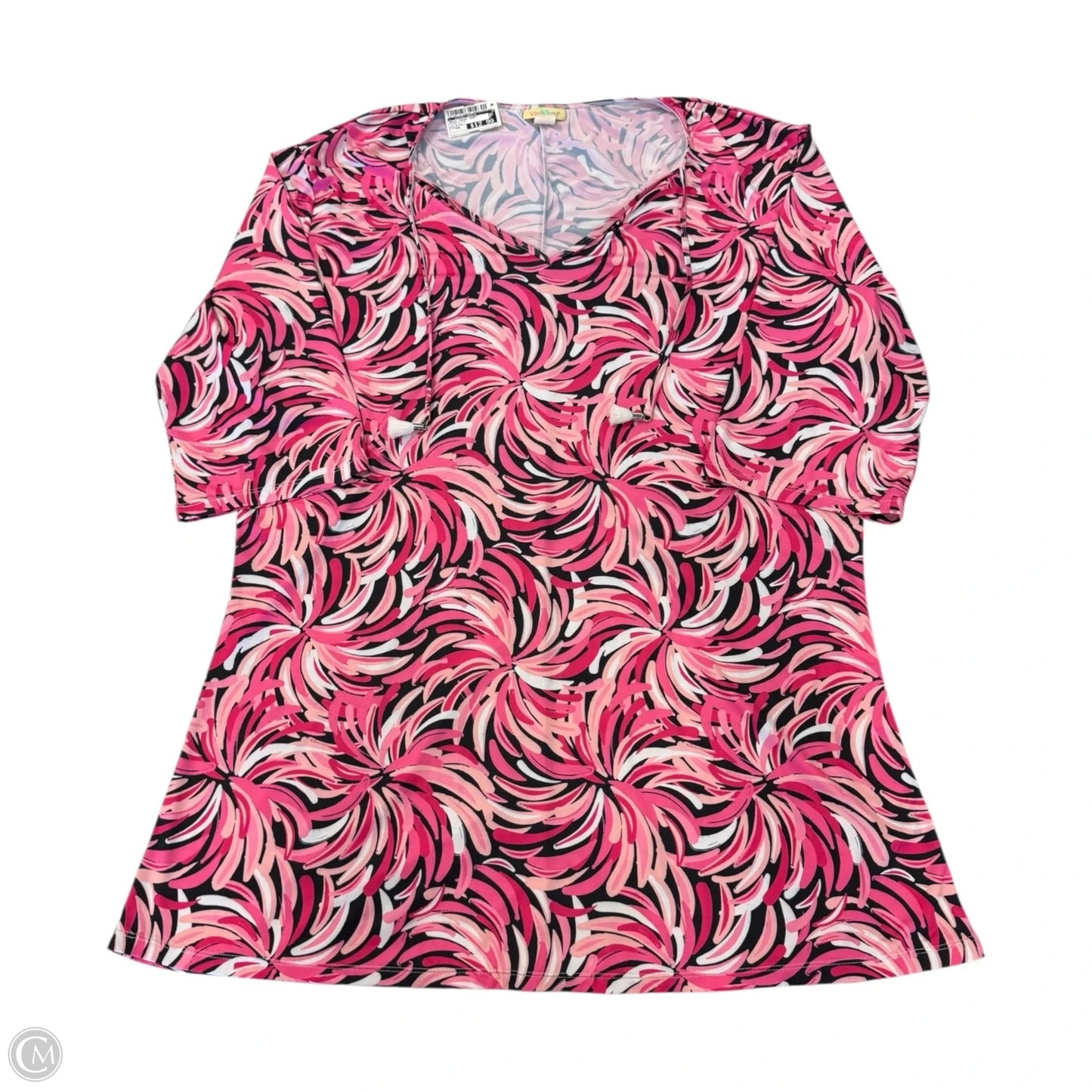 Dress Casual Short By Clothes Mentor In Black & Pink, Size: Xxl