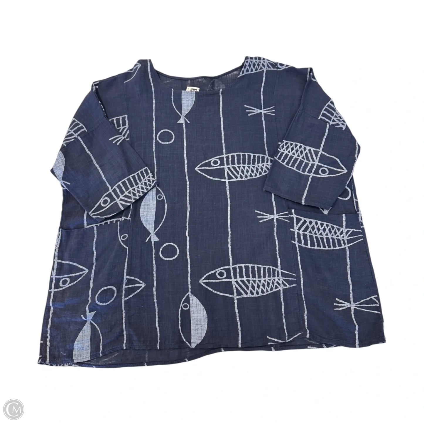 Top Long Sleeve By Clothes Mentor In Blue, Size: Xxl
