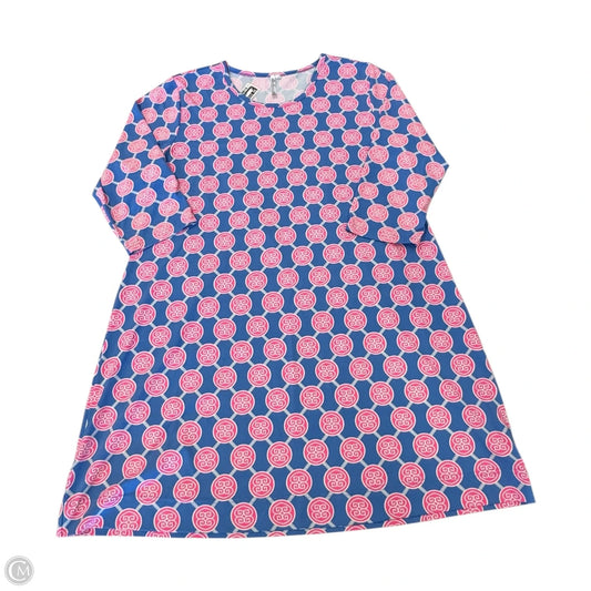 Dress Casual Short By Lulu B In Blue & Pink, Size: 1x