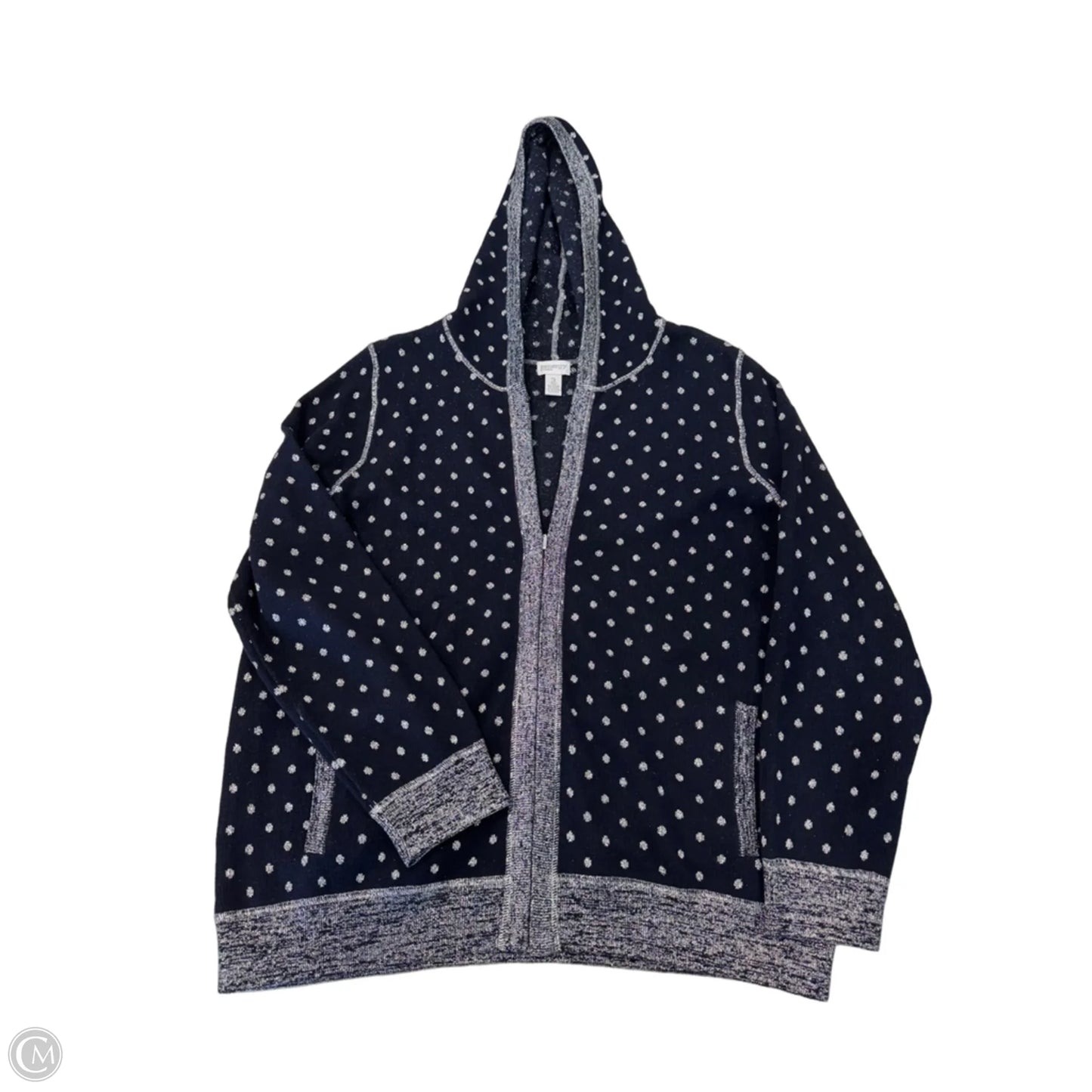 Jacket Shirt By Chicos In Blue & Silver, Size: Xl
