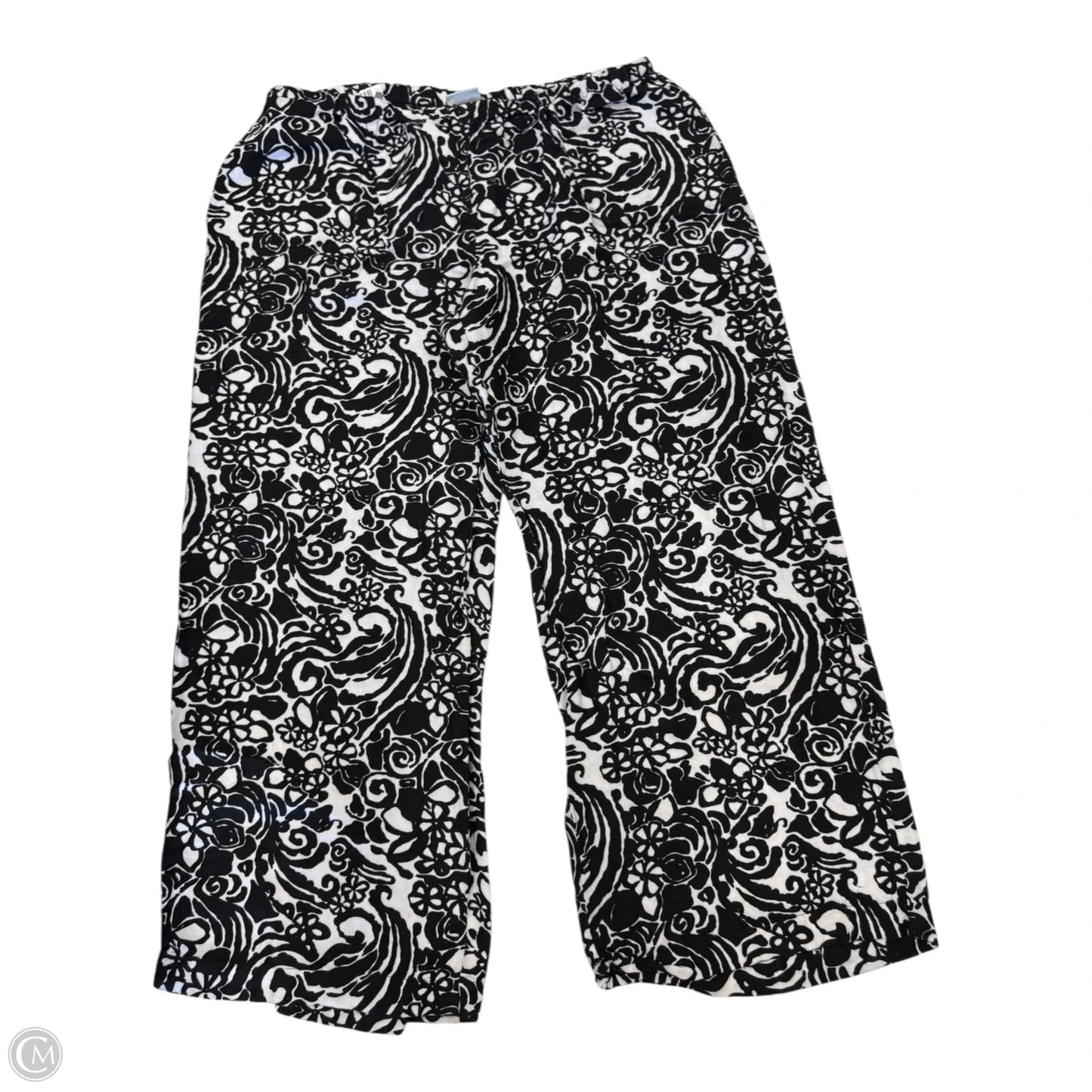 Pants Linen By Chicos In Black & White, Size: Xl
