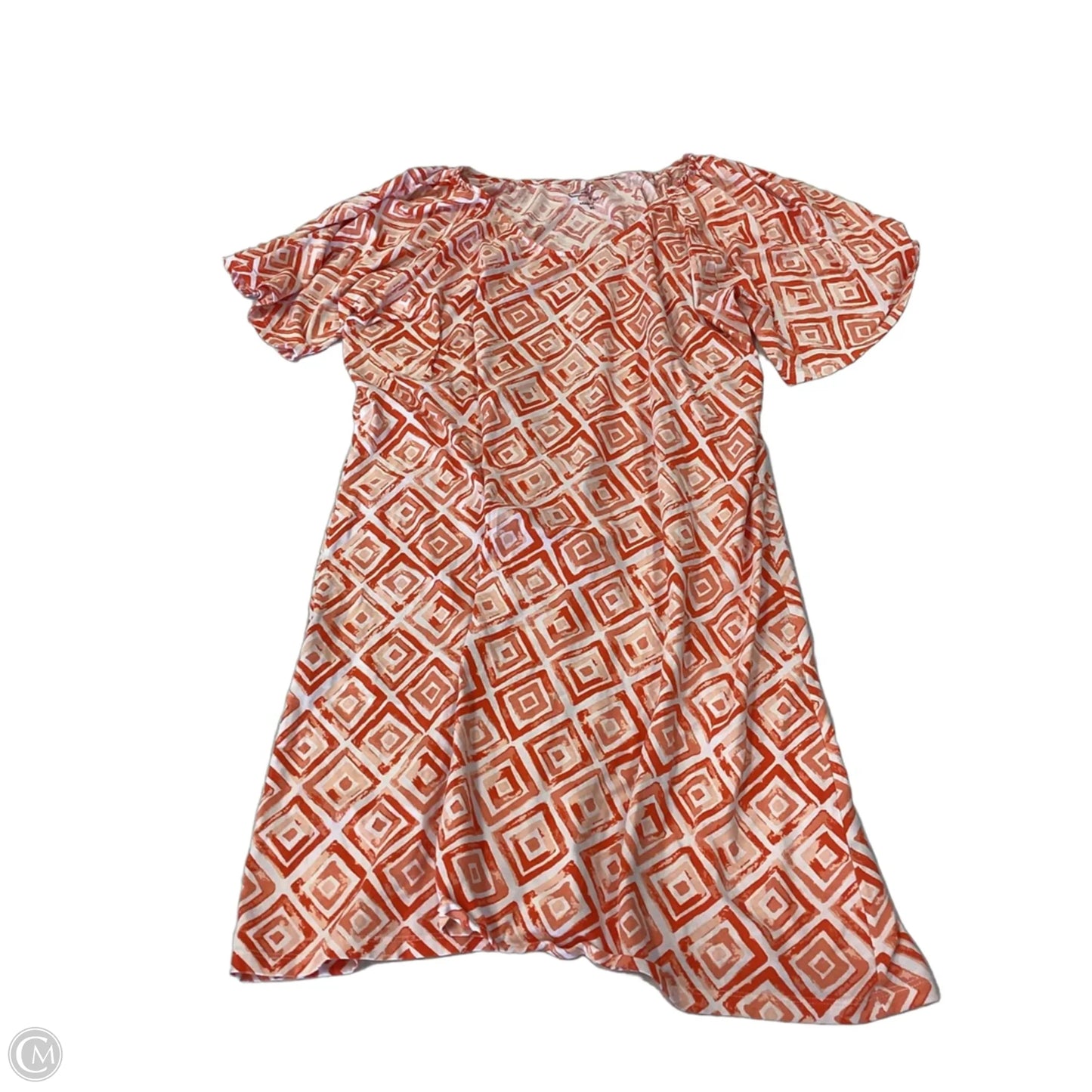 Dress Casual Midi By Clothes Mentor In Orange & White, Size: Xl