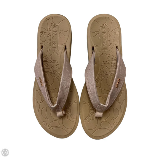 Sandals Flip Flops By Clothes Mentor In Pink & Tan, Size: 8.5