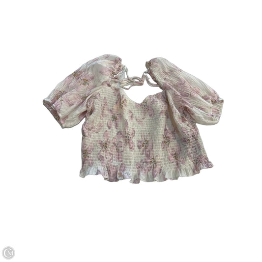 Top Short Sleeve By H&m In Floral Print, Size: Xl