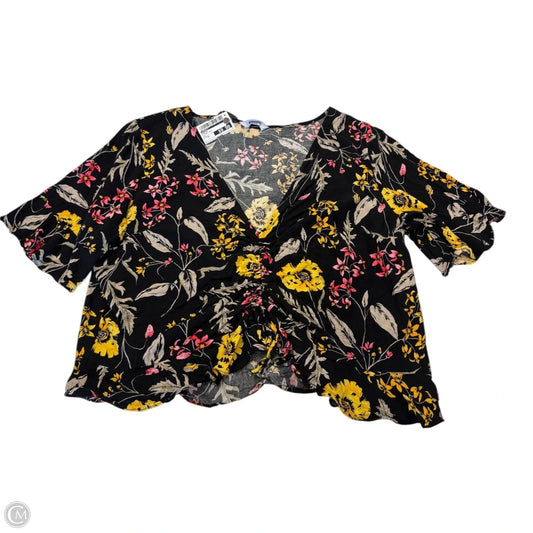 Top Short Sleeve By Express In Floral Print, Size: Xl