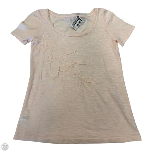 Top Short Sleeve By Loft In Pink, Size: Xsp