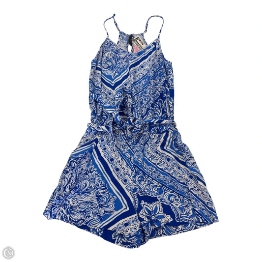 Romper Designer By Lilly Pulitzer In Blue & White, Size: Xs